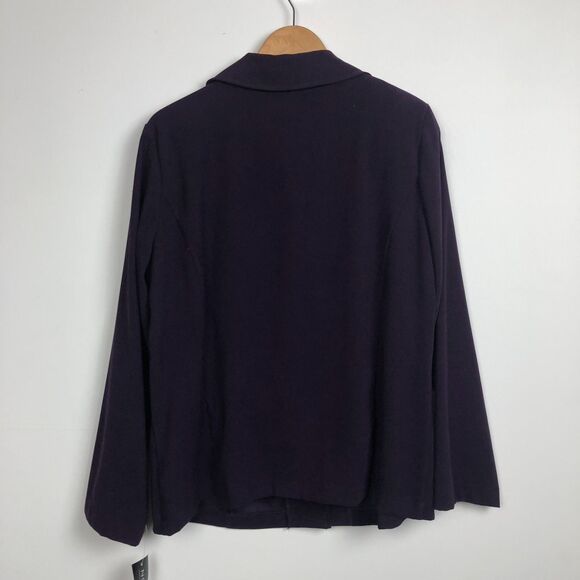 NWT Notations Women's Long Sleeve Button Front Shirt Jacket Solid Purple Size 1X - Picture 3 of 5